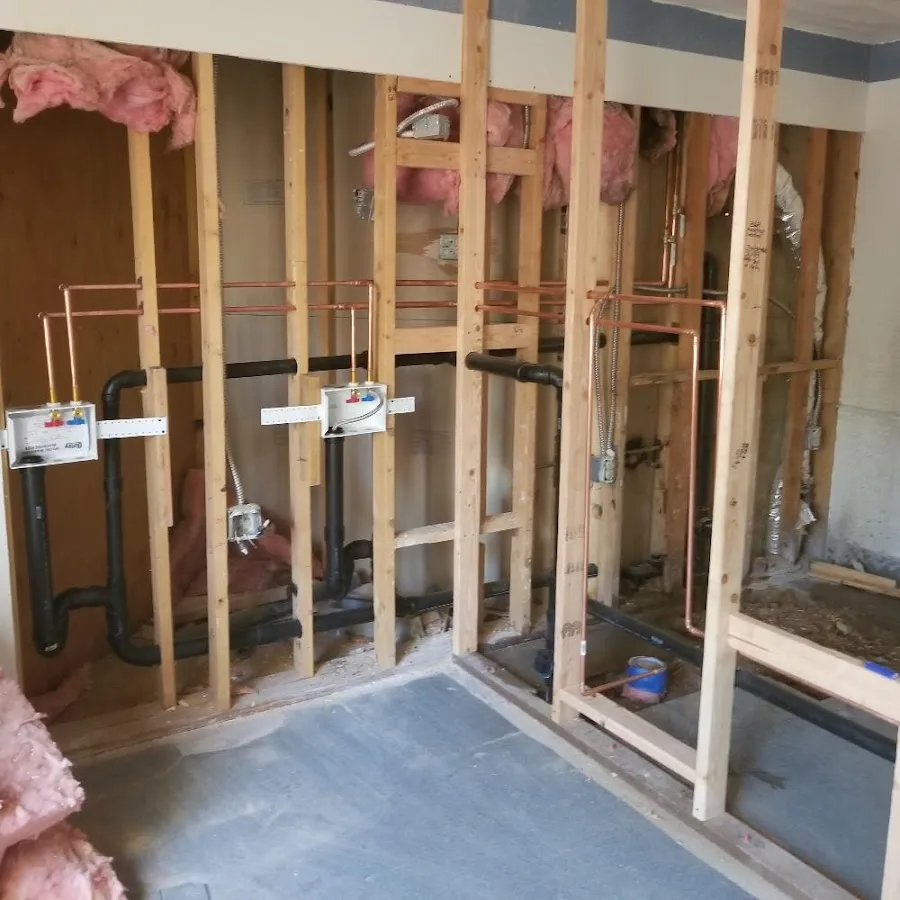 Copper pipe rough-in and plumbing installation in Plumas Lake